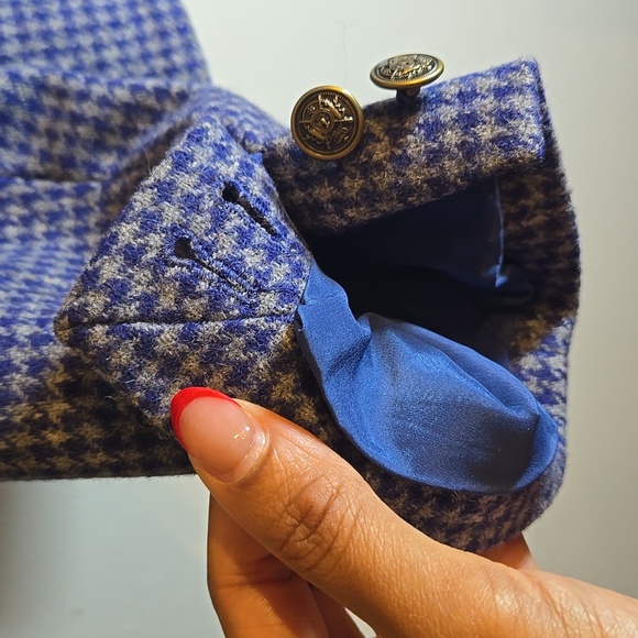  Lands' End Wool Houndstooth Crest Button Pocket Lined Jacket Blazer NWOT - Picture 11 of 14